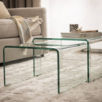 Nido - Set of 2 Nesting Coffee Tables - Glass - Transparent