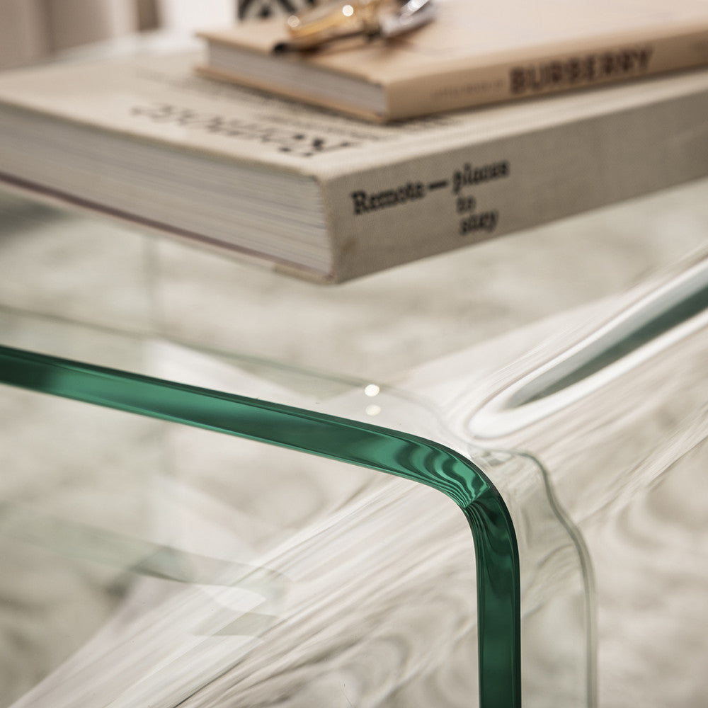 Nido - Set of 2 Nesting Coffee Tables - Glass - Transparent