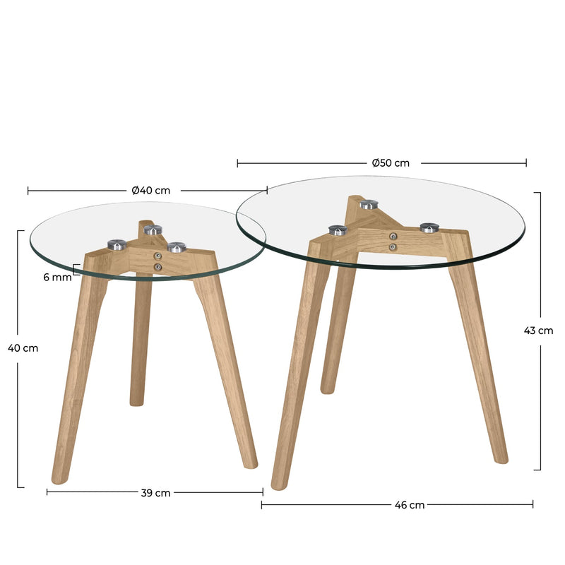Set of 2 Venus Coffee Tables - Transparent