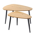 Lot De 2 Tables Gigognes Avec Pieds En Métal - Décor Bois