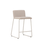 Bisbee - Set Of 2 Bar Stools - Bouclé Fabric With Beige Legs - Beige