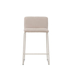 Bisbee - Set Of 2 Bar Stools - Bouclé Fabric With Beige Legs - Beige