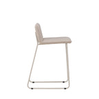 Bisbee - Set Of 2 Bar Stools - Bouclé Fabric With Beige Legs - Beige