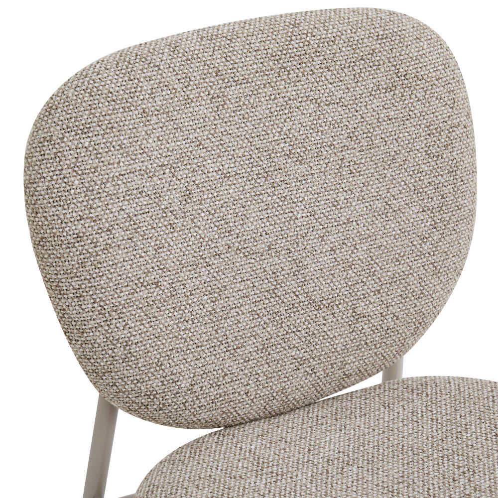Dalby - Set of 2 Bar Stools - Fabric, Beige Legs - Mottled Brown
