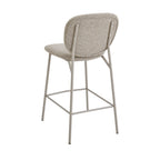 Dalby - Set of 2 Bar Stools - Fabric, Beige Legs - Mottled Brown