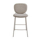 Dalby - Set of 2 Bar Stools - Fabric, Beige Legs - Mottled Brown