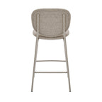 Dalby - Set of 2 Bar Stools - Fabric, Beige Legs - Mottled Brown