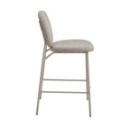 Dalby - Set of 2 Bar Stools - Fabric, Beige Legs - Mottled Brown