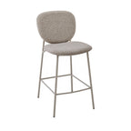 Dalby - Set of 2 Bar Stools - Fabric, Beige Legs - Mottled Brown