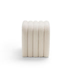 Mui - Lot De 2 Tabourets Rembourrés - Tissu Bouclette - Blanc