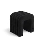Mui - Lote de 2 taburetes acolchados - Tejido bouclé - Negro