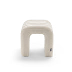 Mui - Lot De 2 Tabourets Rembourrés - Tissu Bouclette - Blanc