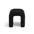 Mui - Lote de 2 taburetes acolchados - Tejido bouclé - Negro