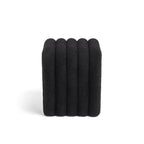 Mui - Lote de 2 taburetes acolchados - Tejido bouclé - Negro