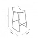 Lamer - Lot De 4 Chaises De Bar - Plastique & Métal - Terracotta
