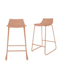 Lamer - Lot De 4 Chaises De Bar - Plastique & Métal - Terracotta
