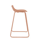 Lamer - Lot De 4 Chaises De Bar - Plastique & Métal - Terracotta