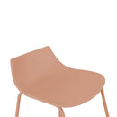Lamer - Lot De 4 Chaises De Bar - Plastique & Métal - Terracotta