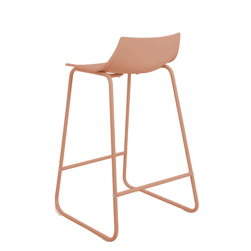 Lamer - Lot De 4 Chaises De Bar - Plastique & Métal - Terracotta