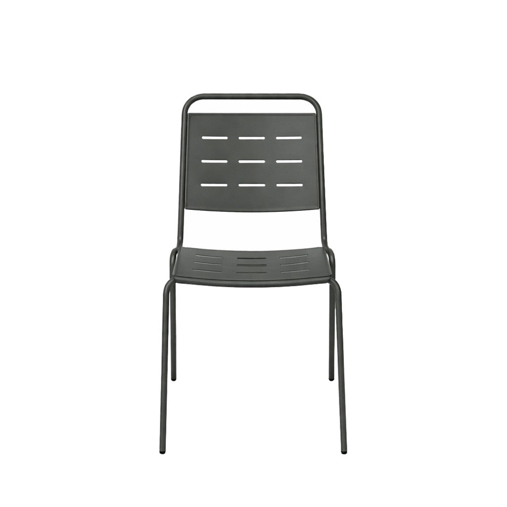 Aria - Set Of 4 Garden Chairs - Metal - Dark Grey