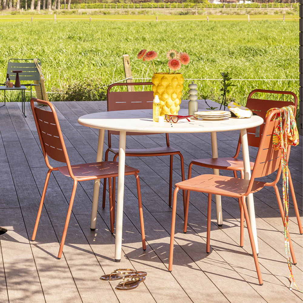 Aria - Set Of 4 Garden Chairs - Metal - Terracotta