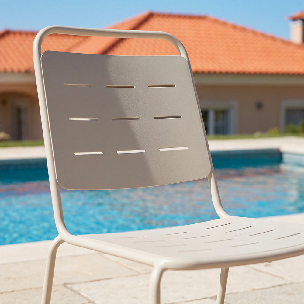 Aria - Set Of 4 Garden Chairs - Metal - Beige