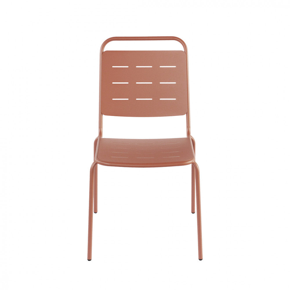 Aria - Set Of 4 Garden Chairs - Metal - Terracotta