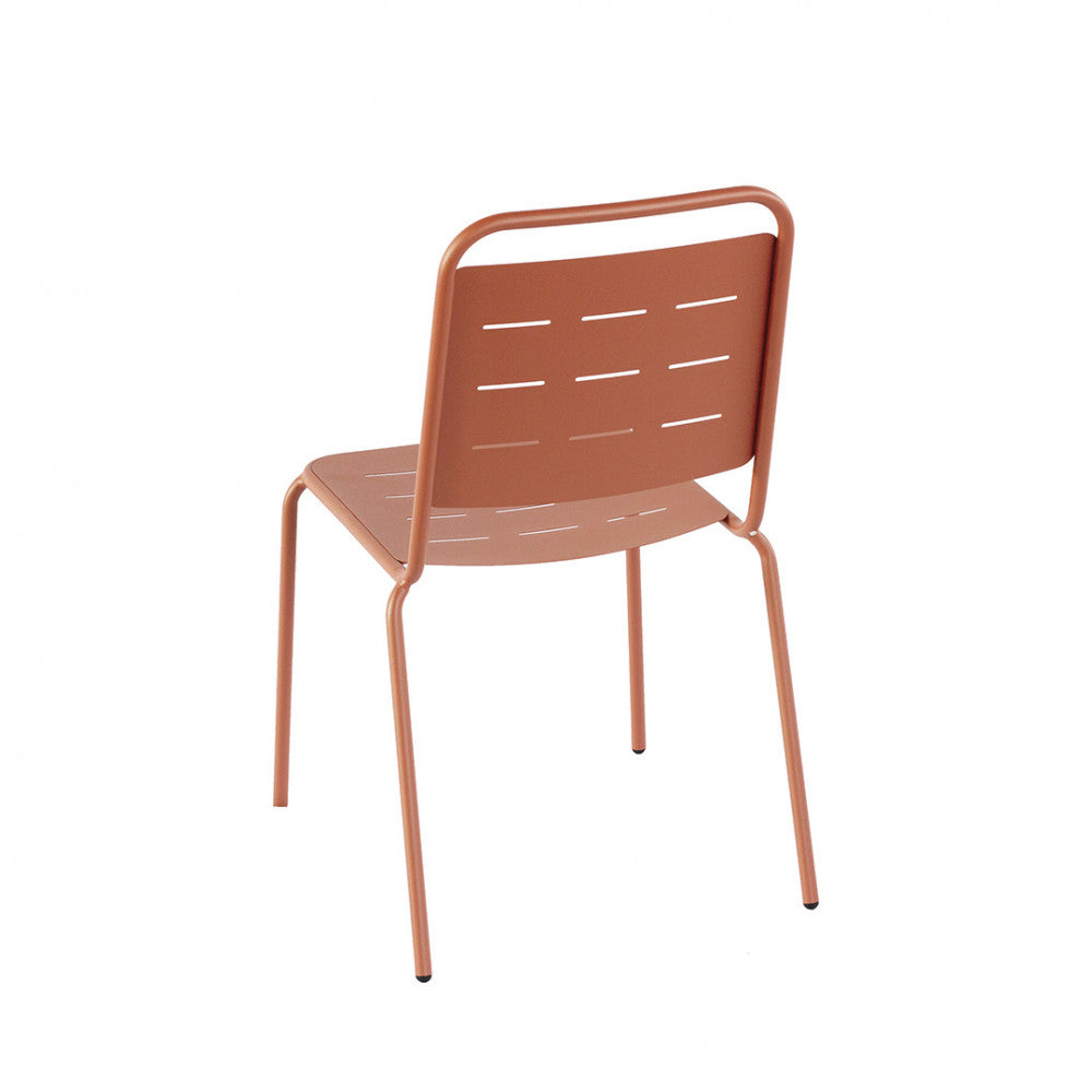Aria - Set Of 4 Garden Chairs - Metal - Terracotta