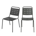 Aria - Set Of 4 Garden Chairs - Metal - Dark Grey
