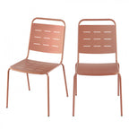 Aria - Set Of 4 Garden Chairs - Metal - Terracotta