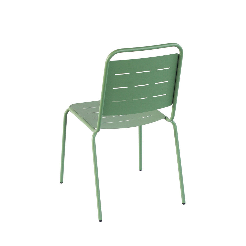 Aria - Lote de 4 sillas de jardín - Metal - Verde
