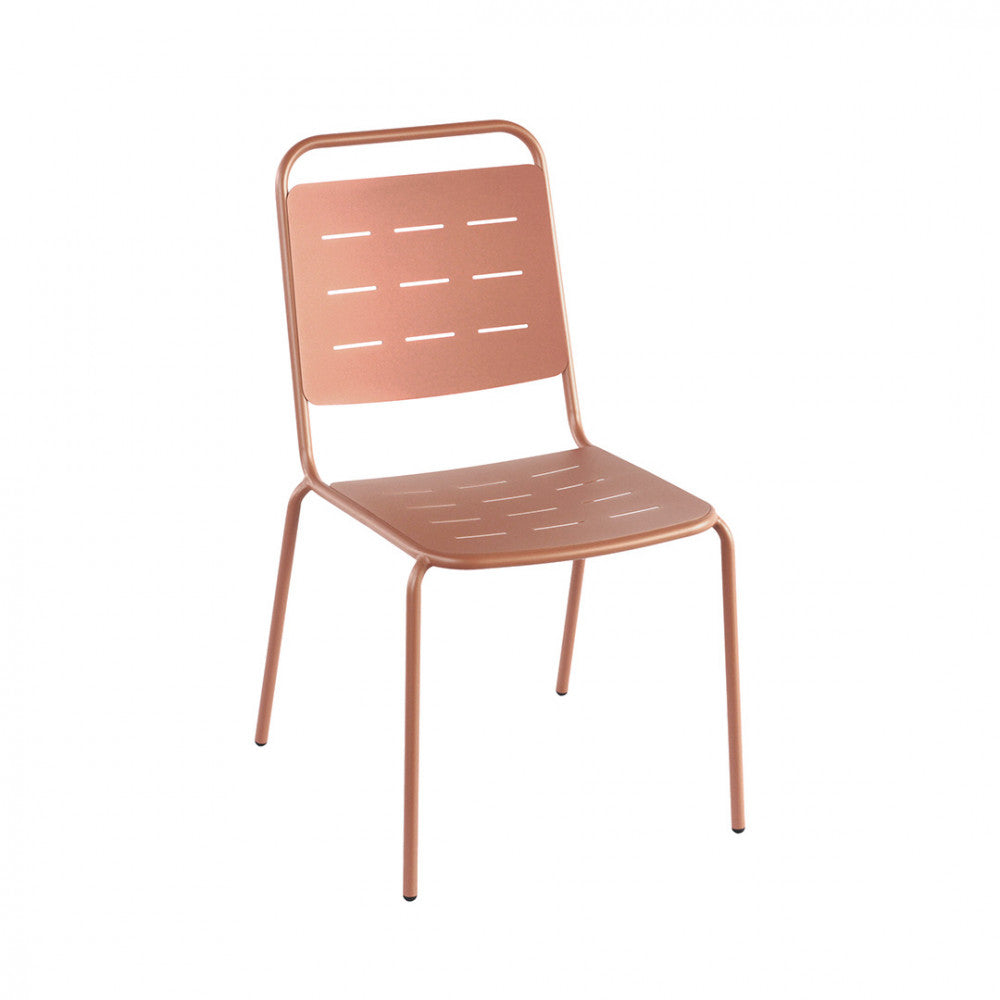 Aria - Set Of 4 Garden Chairs - Metal - Terracotta