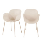 Acapulco - Set Of 4 Indoor And Outdoor Dining Chairs - Plastic And Metal - Beige