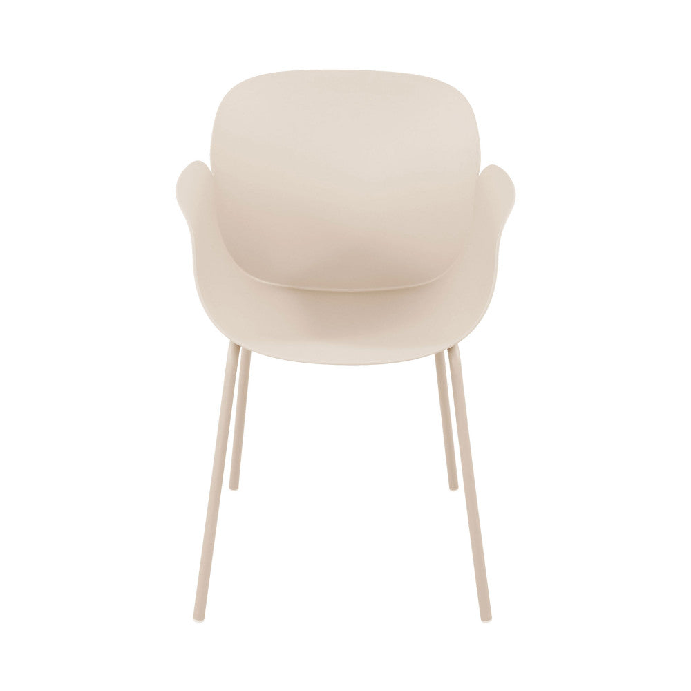 Acapulco - Set Of 4 Indoor And Outdoor Dining Chairs - Plastic And Metal - Beige