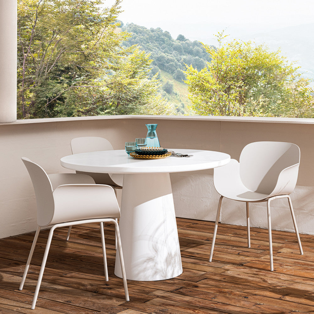Acapulco - Set Of 4 Indoor And Outdoor Dining Chairs - Plastic And Metal - Beige