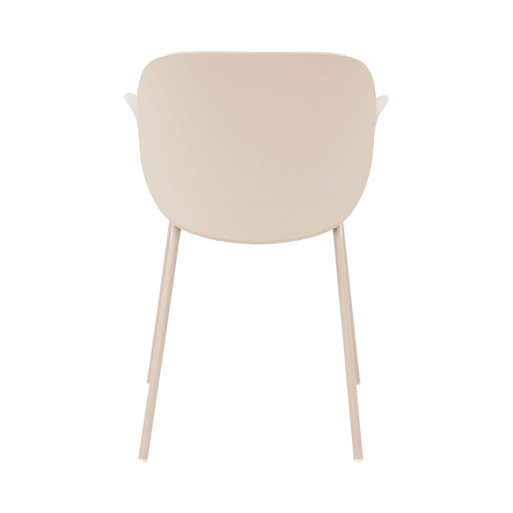 Acapulco - Set Of 4 Indoor And Outdoor Dining Chairs - Plastic And Metal - Beige