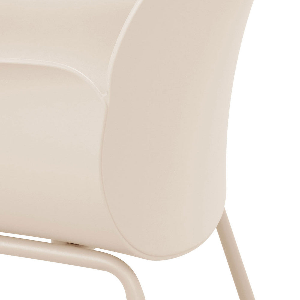 Acapulco - Set Of 4 Indoor And Outdoor Dining Chairs - Plastic And Metal - Beige