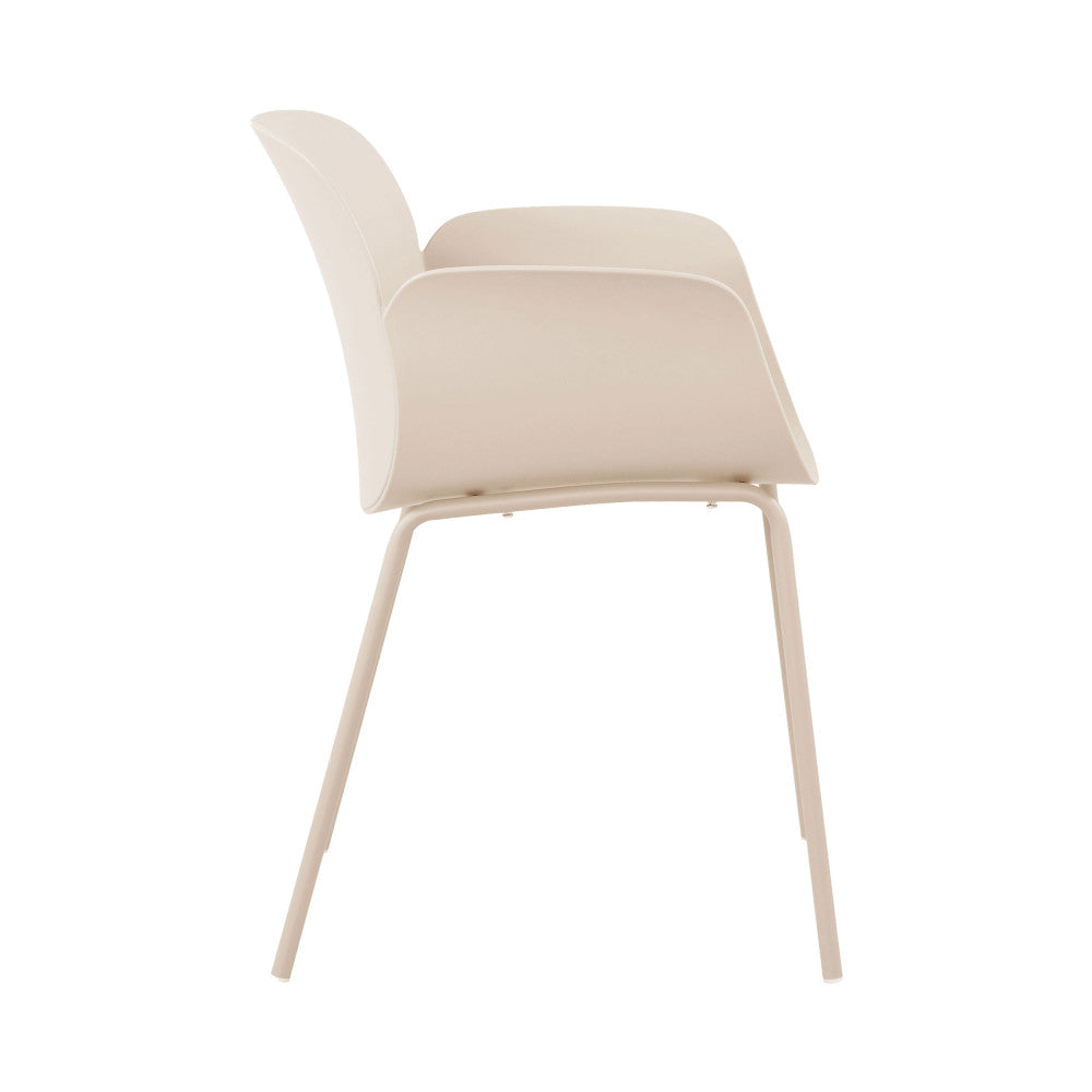 Acapulco - Set Of 4 Indoor And Outdoor Dining Chairs - Plastic And Metal - Beige