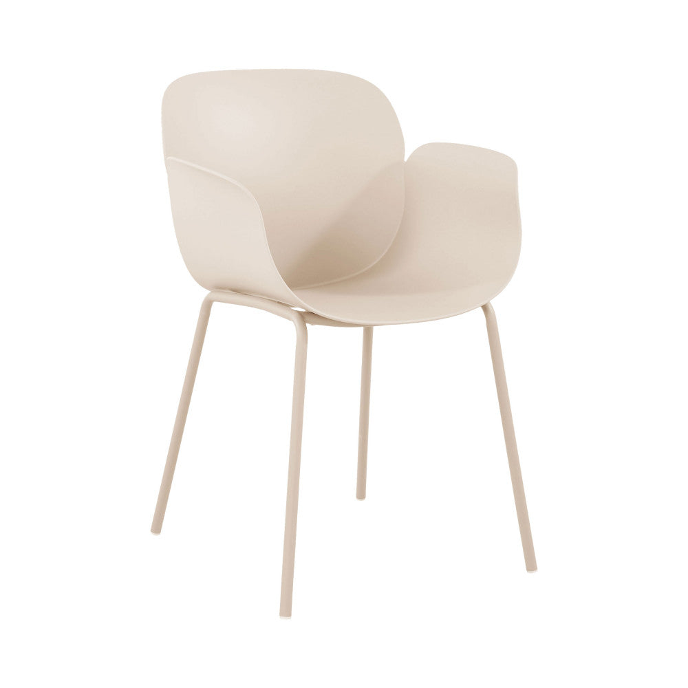 Acapulco - Set Of 4 Indoor And Outdoor Dining Chairs - Plastic And Metal - Beige