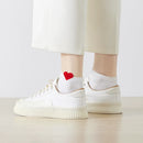 Lot de 5 chaussettes unies avec petit cœur brodé