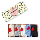 Lot de 5 chaussettes unies avec petit cœur brodé