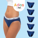 Set Of 5 Joy Teen Menstrual Panties - Navy Peony