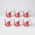 Flovers Petals - Lot De 6 Mugs - H11 Cm - Blanc/Rouge