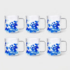 Flovers Petals - Lot De 6 Mugs - H11 Cm - Blanc/Rouge