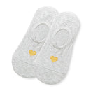 Lot de 5 socquettes invisibles cœur doré. Douces, antiglisse, élégantes. Parfaites pour un look discret, confortable et raffiné durant l’été.