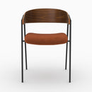 Lot de 2 chaises Esmée en velours terracotta et bois de noyer