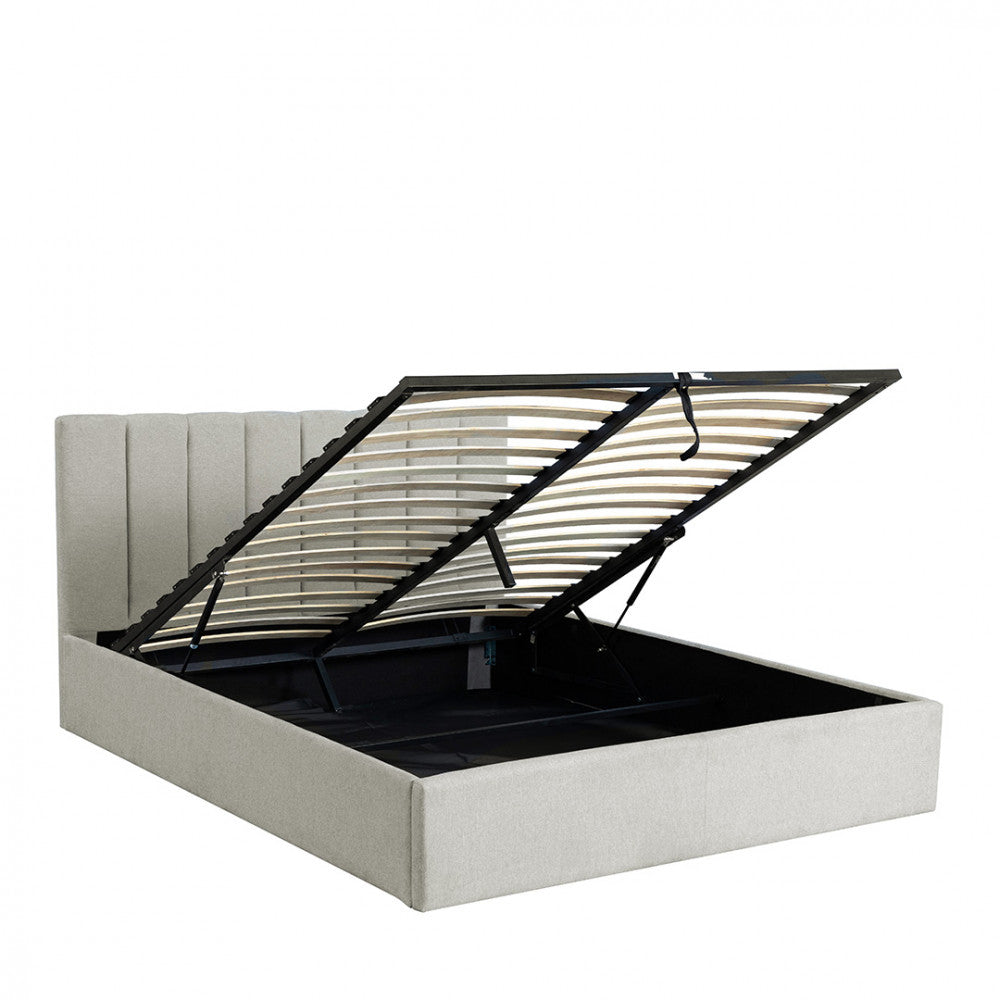 Lou - Storage Bed - Fabric - Ecru