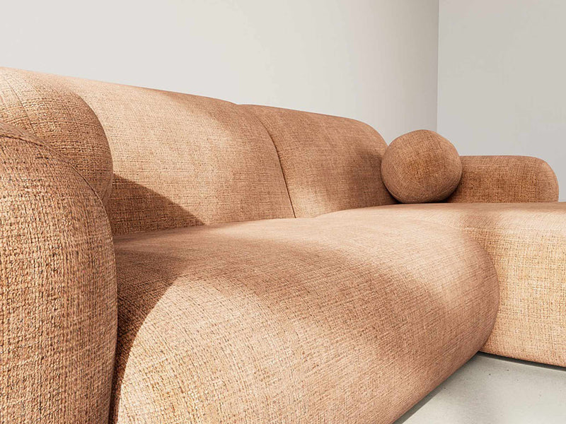 Louise - Corner Sofa - 4 Seater - Textured Velvet - Terracotta