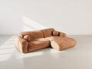 Louise - Corner Sofa - 4 Seater - Textured Velvet - Terracotta