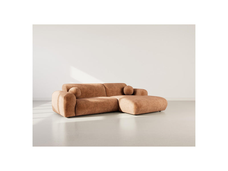 Louise - Corner Sofa - 4 Seater - Textured Velvet - Terracotta